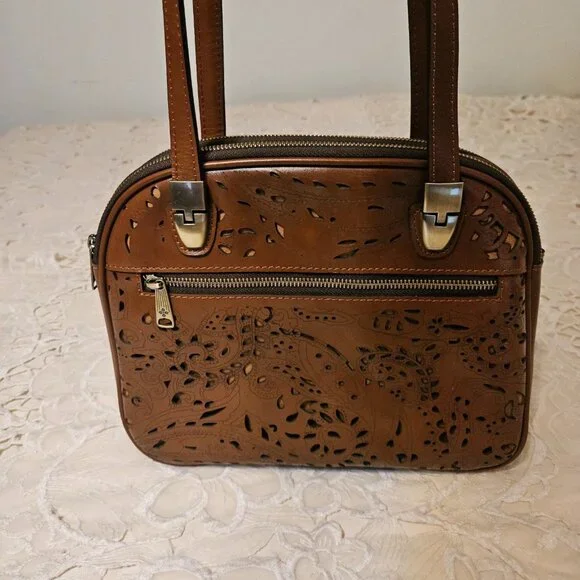 Patricia Nash Rovina Laser Lace Leather Purse Bag-Florence NWT Msrp. $299.95 - Picture 2 of 16